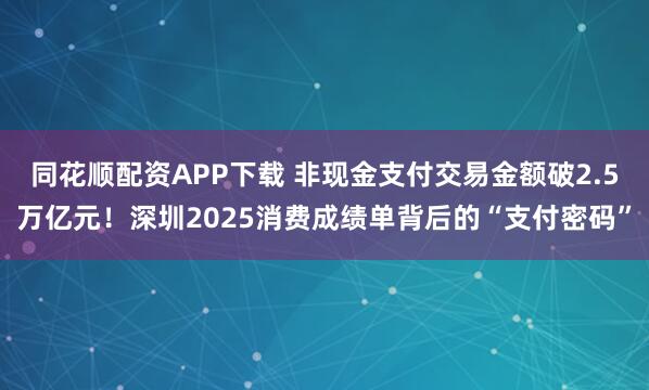 同花顺配资APP下载 非现金支付交易金额破2.5万亿元！深圳2025消费成绩单背后的“支付密码”
